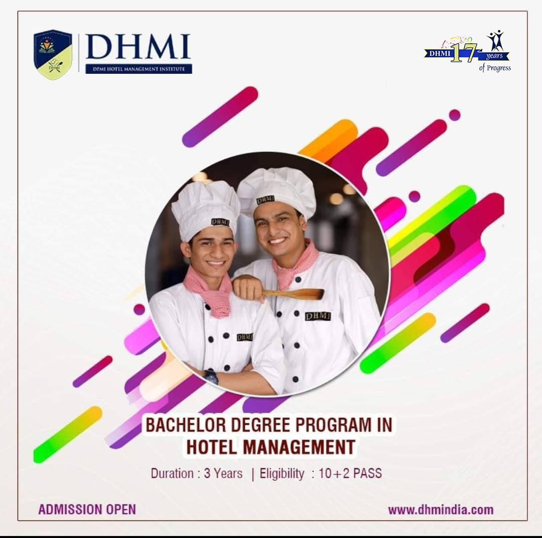 DHMIndia's tweet photo. Join our Hotel Management Degree/Diploma Program with well-known reputed DHMI.
Visit: https://t.co/ii5HvNzGU7

#FrontOfficeOperation #HouseKeeping #FoodProductionTechnology #DiplomainHotelManagement #BVocinHotelManagement
#BachelorinHotelManagement #DegreeinHotelManagement https://t.co/bDlOCABLtd