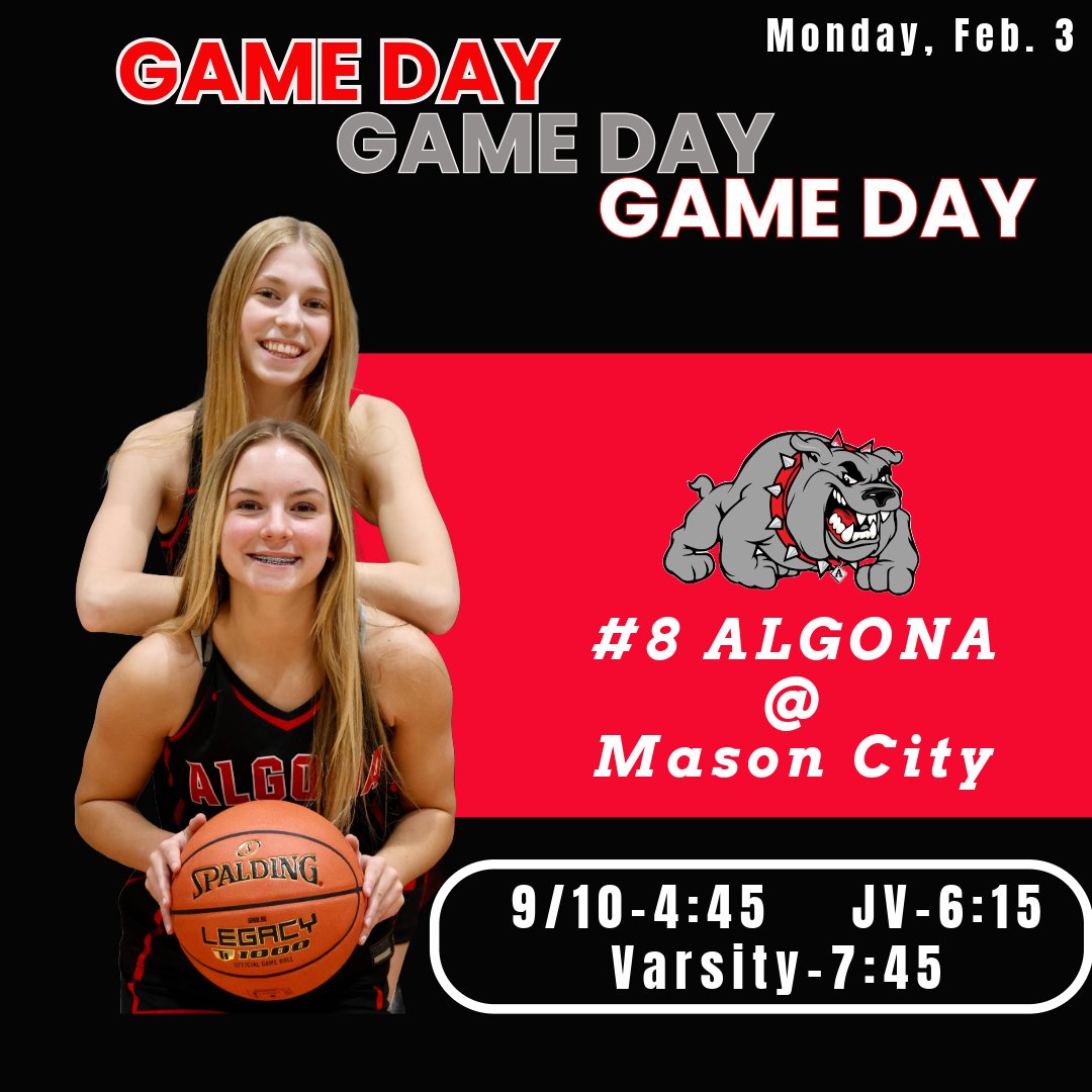 🆚 Mason City
📍 Mason City
⏰ 9/10-4:45      JV-6:15     Varsity-7:45