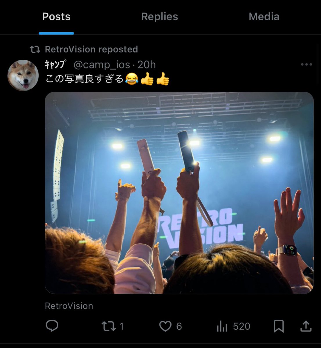 camp_ios's tweet photo. Retrovisionさんにリポストしてもらった笑
うれしいね https://t.co/XFtkCQwJTf