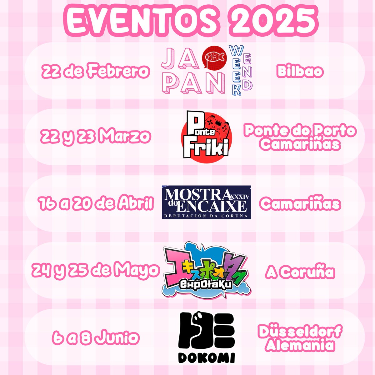 galencaixe's tweet photo. Calendario 2025 💗 
Lugares donde me encontrarás este año🥰 https://t.co/targcGqjiW