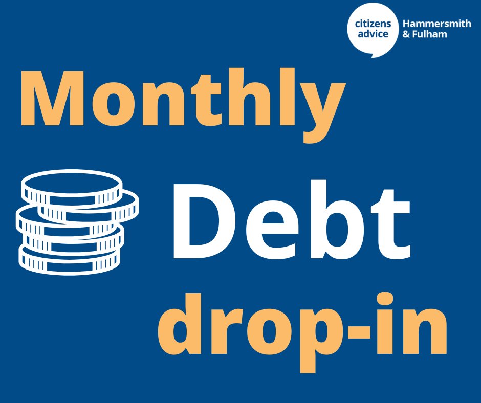 CAHFservice's tweet photo. We run a monthly debt advice drop-in on the first Thursday of every month at Avonmore Library, W148TG, 10.00-3.00pm. Bring along 3 months of bank statements and any other relevant paperwork, and our expert debt team can talk you through your debts and the best next steps to take. https://t.co/hjjUndmR6r