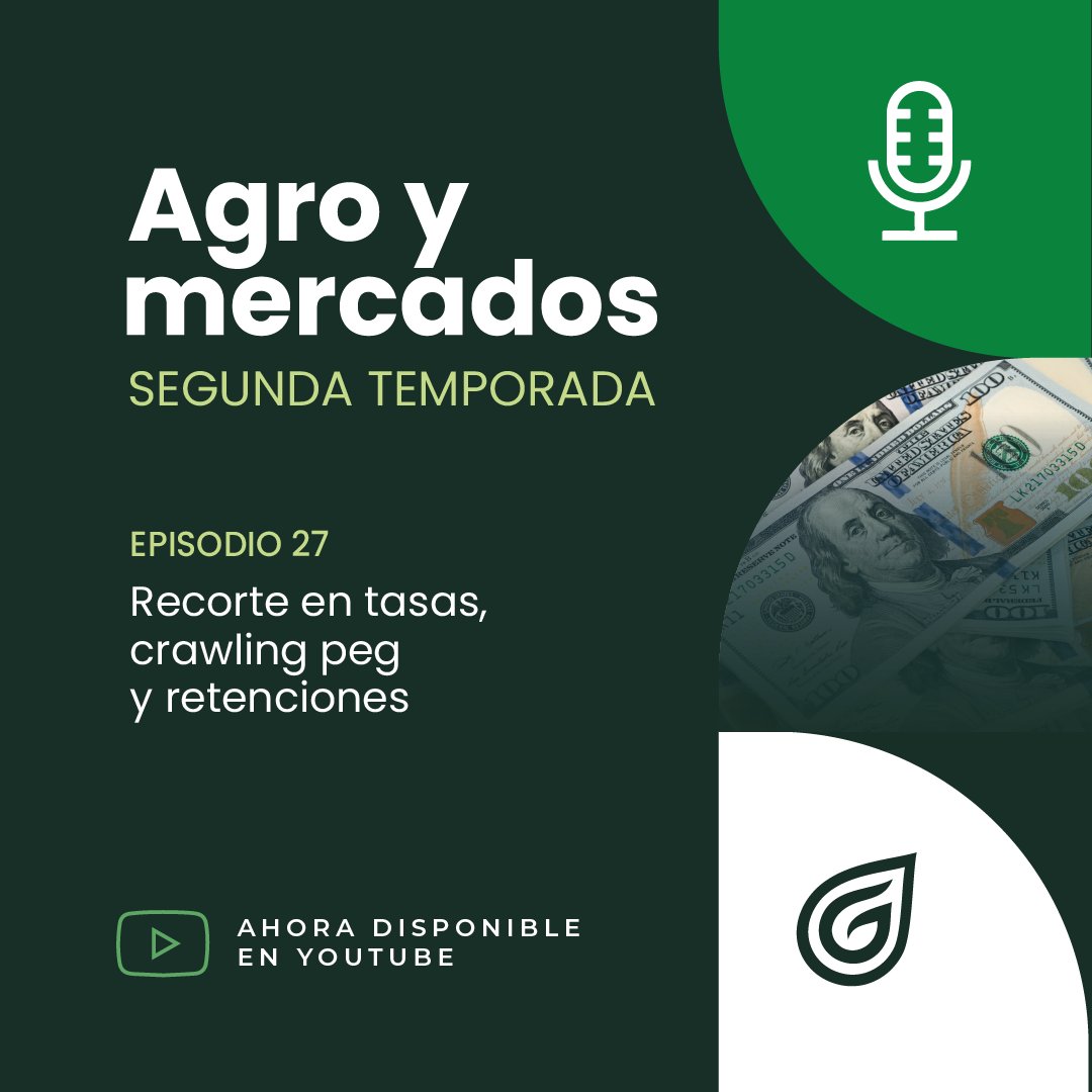 grassi_sa's tweet photo. 🎙️AGRO Y MERCADOS  

T 2 EP 27 | Recorte en tasas, crawling peg y retenciones  

Dialogamos con @FGRouco (Economista en @EmpiriaWeb) sobre la coyuntura macro tras la baja de tasas del BCRA y la antesala del crawling peg al 1%.  

Disponible en Youtube https://t.co/B3ltnNG5e5 https://t.co/LIu0kcwzkV