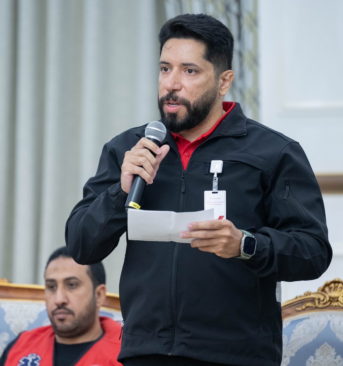 NorthborderSA's tweet photo. شهد اللقاء عددًا من المداخلات من رجال الميدان المسعفين والمتطوعين في فرع هيئة الهلال الأحمر السعودي بالمنطقة . https://t.co/8884CMuQQ2