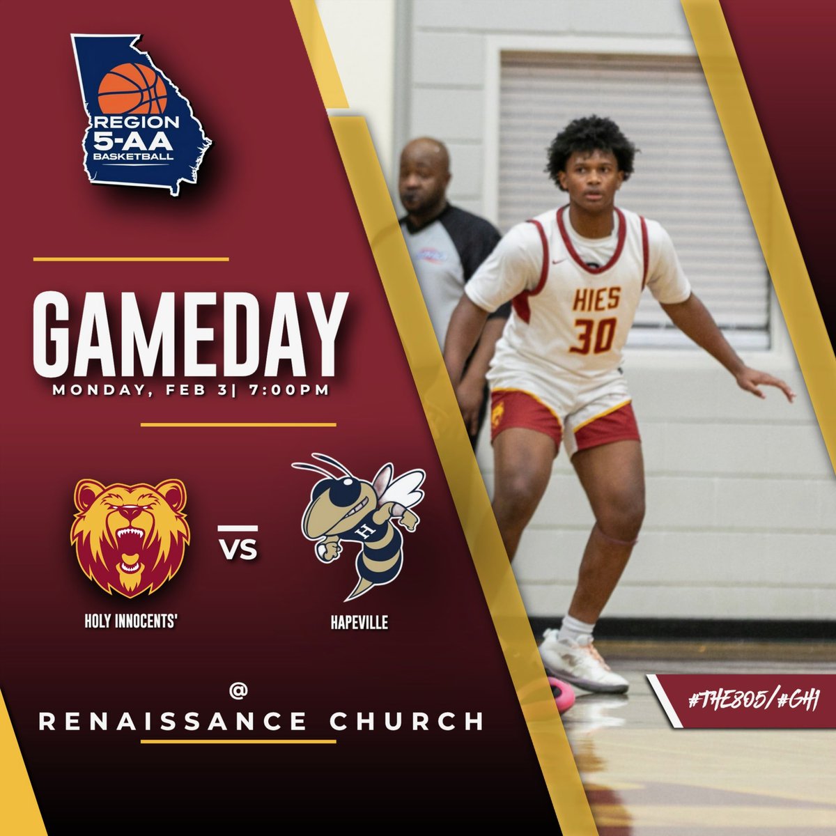 hiesbasketball's tweet image. GAMEDAY! 
Last road game of the season!
🆚 @HCCA_Athletics 
📍 Renaissance Church of Christ
📅 2.3.25
🕦 7:00PM
#The805
#GH1
#KW2
