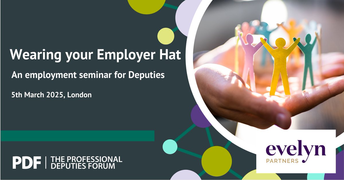 Professional Deputies Forum (@forumdeputies) on Twitter photo Have you secured your ticket yet for our Spring Conference: ๐๐ง ๐๐ฆ๐ฉ๐ฅ๐จ๐ฒ๐ฆ๐๐ง๐ญ ๐๐๐ฒ ๐๐จ๐ซ ๐๐๐ฉ๐ฎ๐ญ๐ข๐๐ฌ.
Kindly hosted by <a href="/evelynpartners/">Evelyn Partners</a> in London, 05 March.
Check out the full programme and secure your place now:
members.deputiesforum.co.uk/events/6602d43โฆ Have you secured your ticket yet for our Spring Conference: ๐๐ง ๐๐ฆ๐ฉ๐ฅ๐จ๐ฒ๐ฆ๐๐ง๐ญ ๐๐๐ฒ ๐๐จ๐ซ ๐๐๐ฉ๐ฎ๐ญ๐ข๐๐ฌ.
Kindly hosted by <a href="/evelynpartners/">Evelyn Partners</a> in London, 05 March.
Check out the full programme and secure your place now:
members.deputiesforum.co.uk/events/6602d43โฆ