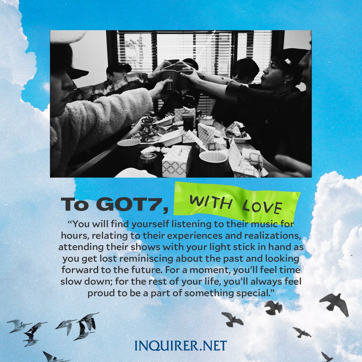 inquirerdotnet's tweet photo. TO GOT7, WITH LOVE. 💚

#FromTheArchives: "GOT7 perfectly encapsulates the essence of an artist—to make us feel less alone. In many ways, they have become anchors, grounding us when we need to find our center."

📖 Read our fan essay on #GOT7 here: https://t.co/23BWQKXv04 

@GOT7 @GOT7Official 
#GOT7_NESTFEST 
#GOT7_WINTER_HEPTAGON
