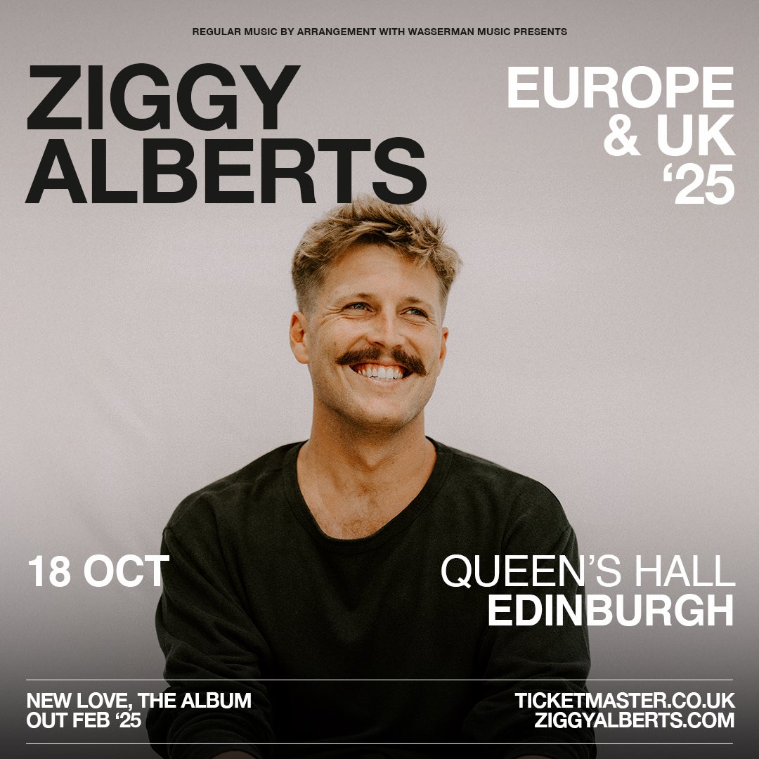 Regular Music (@regularmusicuk) on Twitter photo JUST ANNOUNCED/// <a href="/ZiggyJanAlberts/">Ziggy Alberts</a> plays <a href="/queens_hall/">The Queen's Hall</a> on Saturday 18 October.
Tickets 🎟️ go on general sale Friday at 10am.
Ziggy Alberts’ upcoming album New Love comes out on Fri 21 February! JUST ANNOUNCED/// <a href="/ZiggyJanAlberts/">Ziggy Alberts</a> plays <a href="/queens_hall/">The Queen's Hall</a> on Saturday 18 October.
Tickets 🎟️ go on general sale Friday at 10am.
Ziggy Alberts’ upcoming album New Love comes out on Fri 21 February!