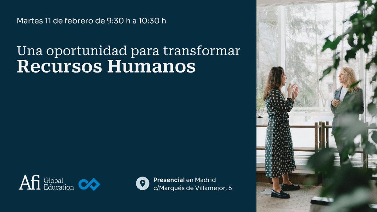 El 11 de febrero, no te pierdas el desayuno de <a href="/AfiGlobalEdu/">Afi Global Education</a> sobre gestión de talento y estrategias para equipos de alto rendimiento, con <a href="/ChrisBrandSmith/">Christopher Smith</a>. ¡Inscríbete ya! 👉bit.ly/3Cmnls8
#RRHH #EmployerBranding