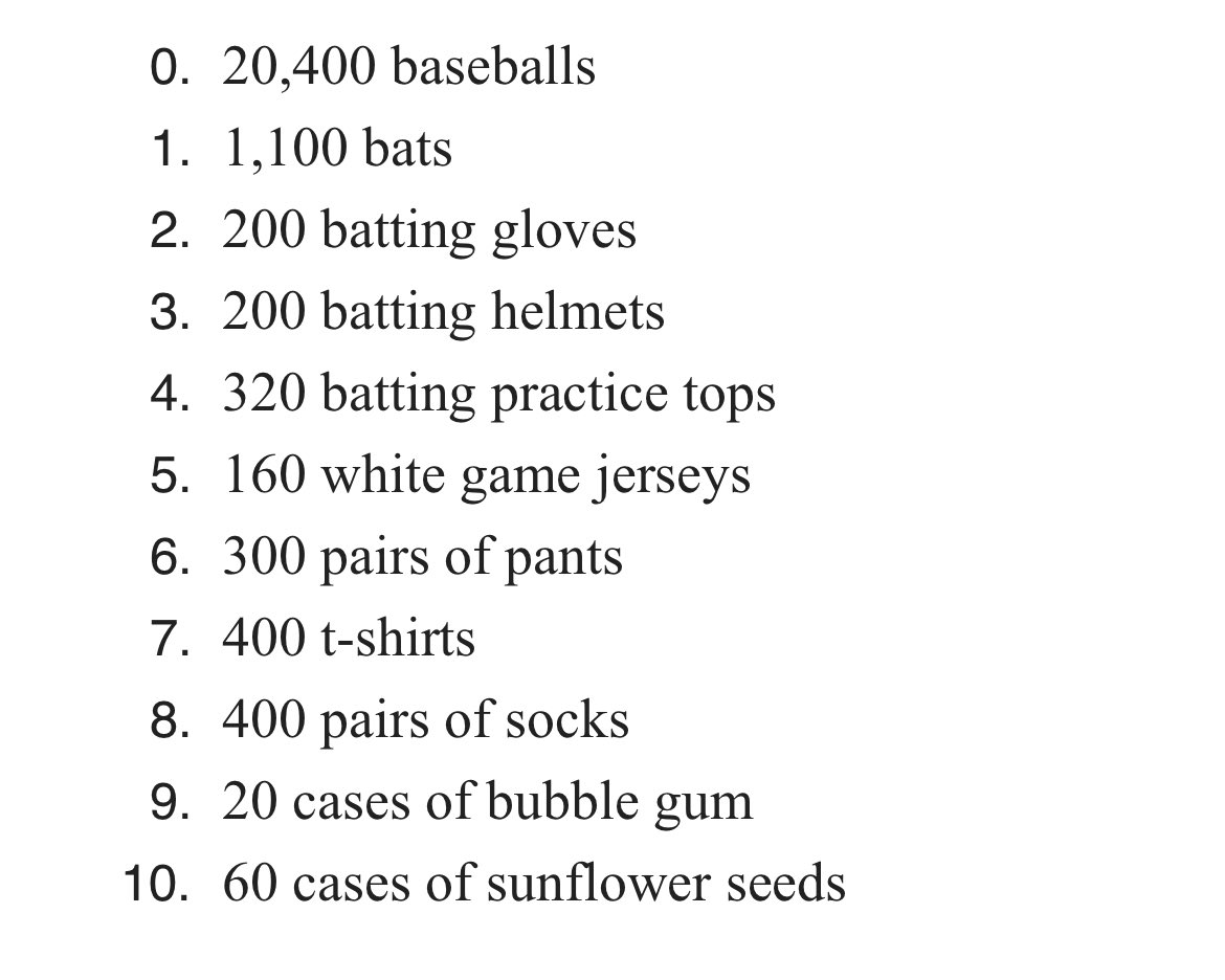 A tradition since 2003… @redsox Truck Day is today! 

Below is what will be shipped down to The Fort