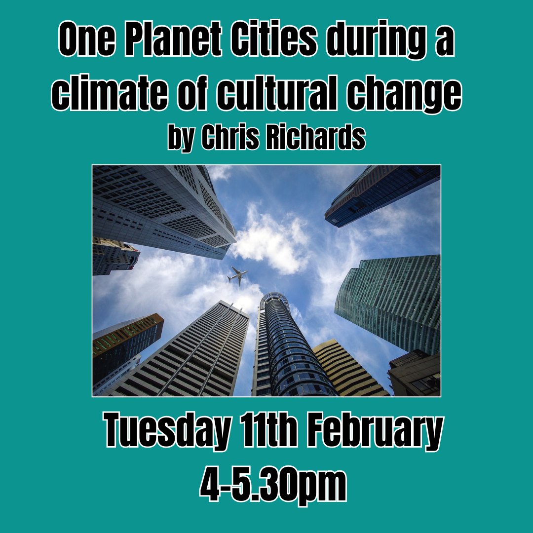 Next workshop by our Fellow Chris Richards. 

This event is an exploration of 3 topics connected to One Planet Cities.
Tickets are only £5! We also have pay-it-forward tickets and concession tickets available.

helmtickets.com/events/9101/on…
 
#climatecrisis #oneplanet #cities #systems
