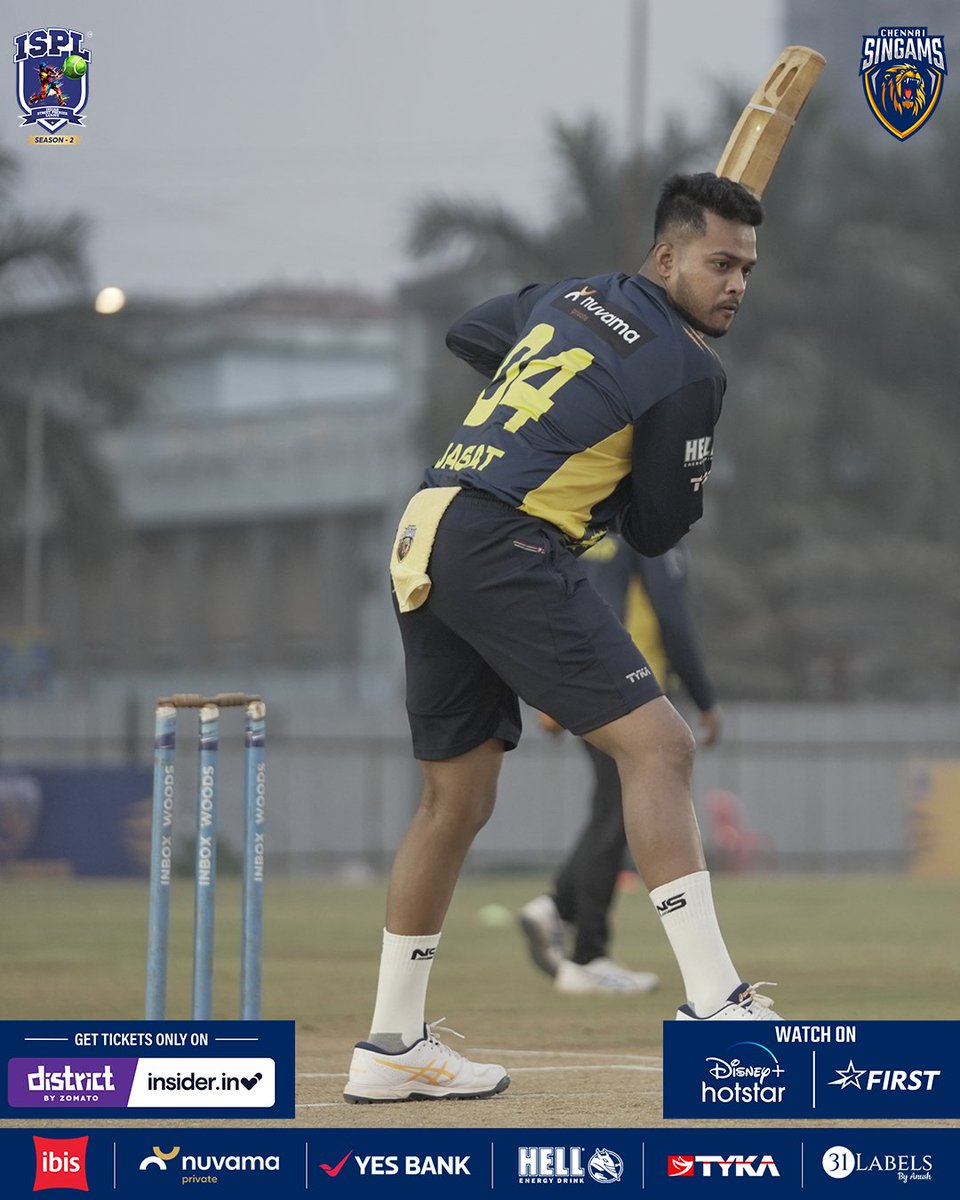 CSingams's tweet photo. Putting in the hard yards! 🔥
#Roar2Rule #ChennaiSingams #ISPLSeason2
#Street2Stadium #ISPLT10 #GullyCricket
#DikhaApnaGame #SuriyaSivakumar #TervaiAlunkal
#PrideOfTheSouth #VeraLevel #ibisIndia #ibisHotel #ibis #NuvamaPrivate #YESBANK #HELLENERGY #Tyka #31Labels
@Suriya_offl https://t.co/rr0oW2ahME