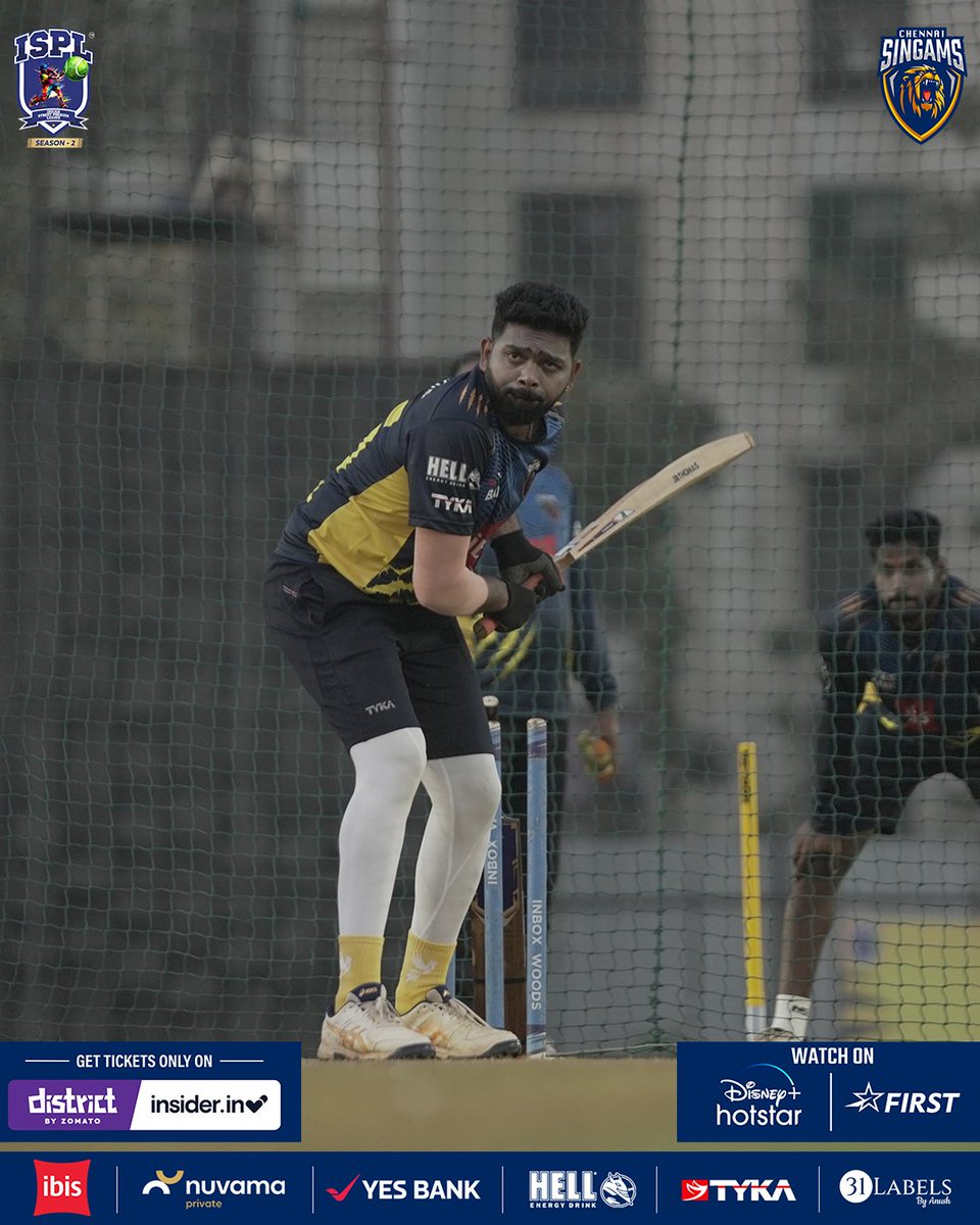 CSingams's tweet photo. Putting in the hard yards! 🔥
#Roar2Rule #ChennaiSingams #ISPLSeason2
#Street2Stadium #ISPLT10 #GullyCricket
#DikhaApnaGame #SuriyaSivakumar #TervaiAlunkal
#PrideOfTheSouth #VeraLevel #ibisIndia #ibisHotel #ibis #NuvamaPrivate #YESBANK #HELLENERGY #Tyka #31Labels
@Suriya_offl https://t.co/rr0oW2ahME