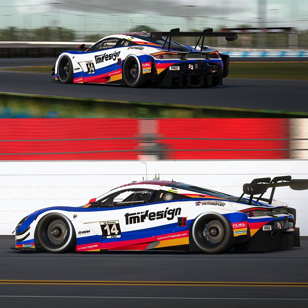 Let’s go racing!! (again!)🏁

The Operation eMotorsport League returns Tuesday at 7 PM EST for an all-GT3 Season 10! I am swapping my Porsche 911 GT3.R for a McLaren 720S in fresh colours.

Support Operation Motorsport and help veterans through racing!❤️