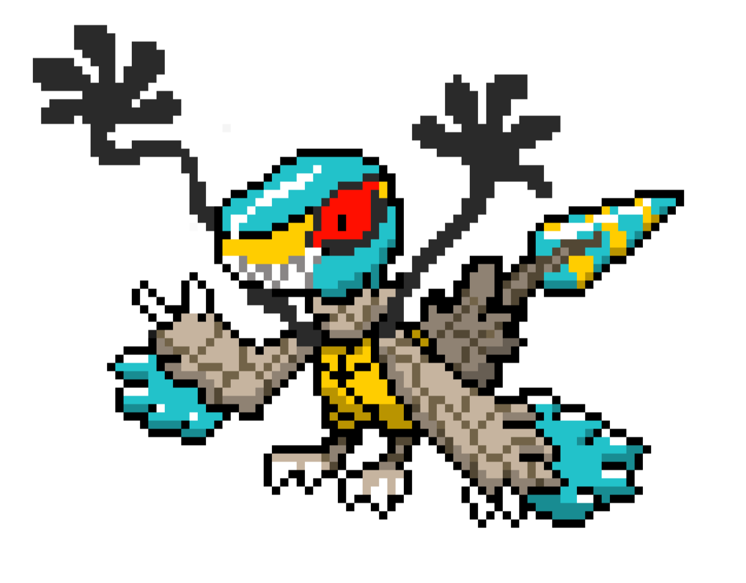 Some friend of mine was playing infinite fusion and gave me this fusion idea! Archen + cofagrigus fusion
I really like to not have to draw his collar feathers the way I used to do it