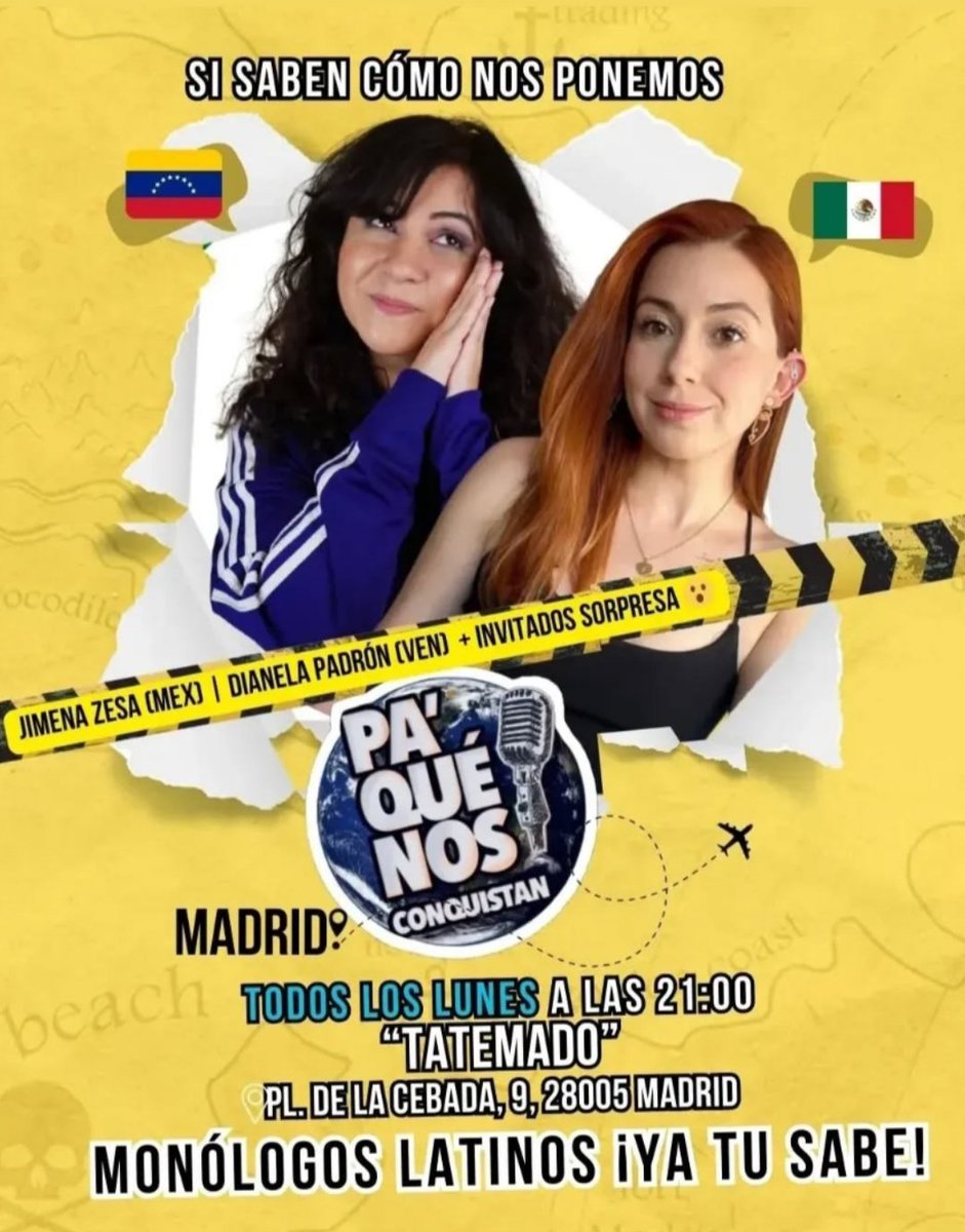 🎉Vuelve la mejor fiesta de monólogos latinos en el centro de Madrid 🥳
Si saben cómo nos ponemos, pa' que nos conquistan 🎙️🎭
Hoy!!! A las 21:00 en el Tatemado (La latina) 
Entradas 🎟️ atrapalo.com/entradas/pa-qu…