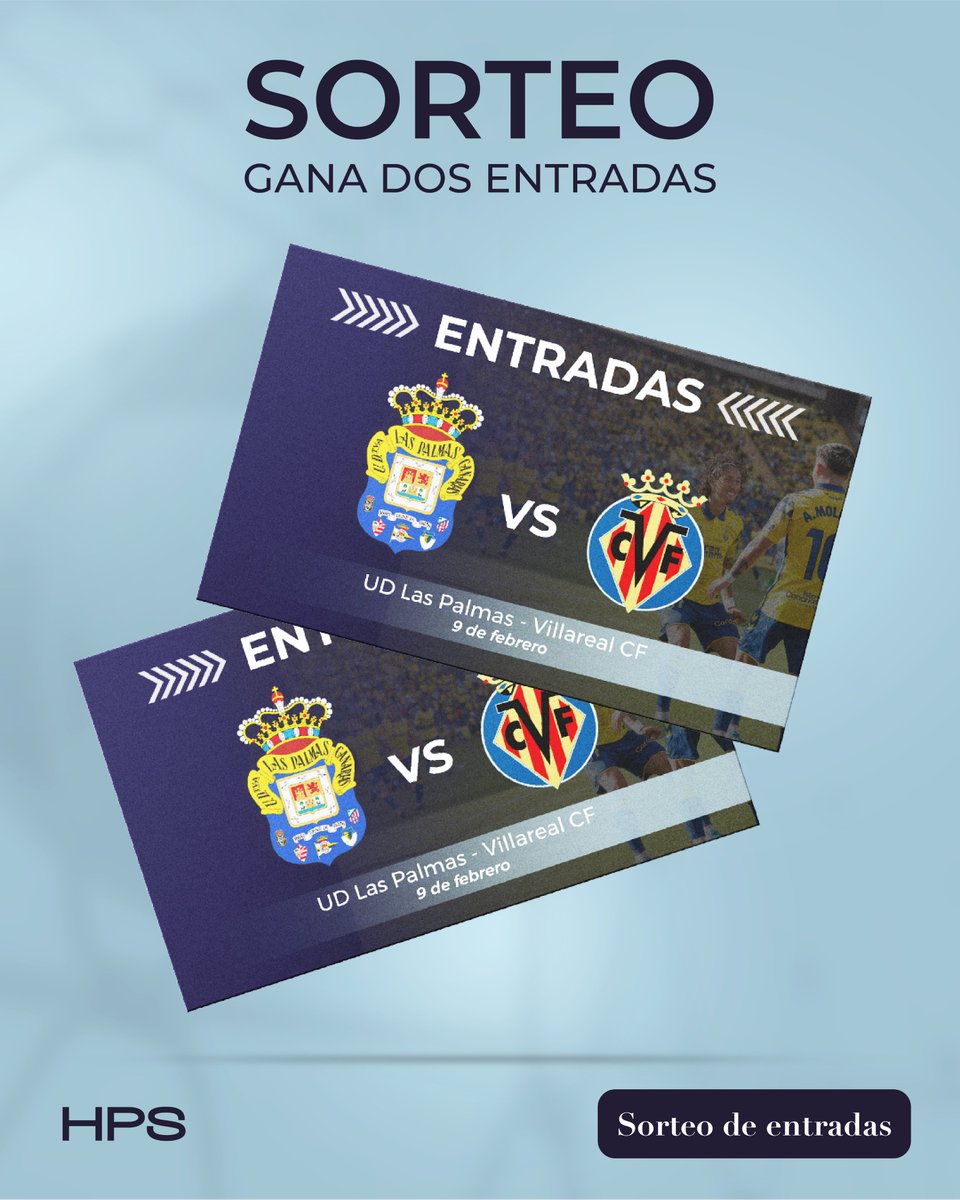 🎉 SORTEO en Instagram🎉

¿Quieres dos entradas para la UD Las Palmas - Villareal?

Entra en nuestro Instagram y participa.