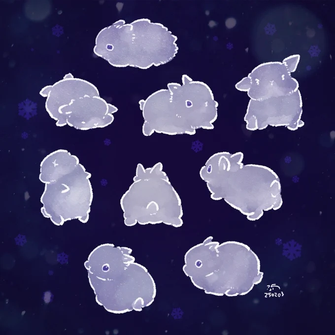 雪の子もこもこ成長中 