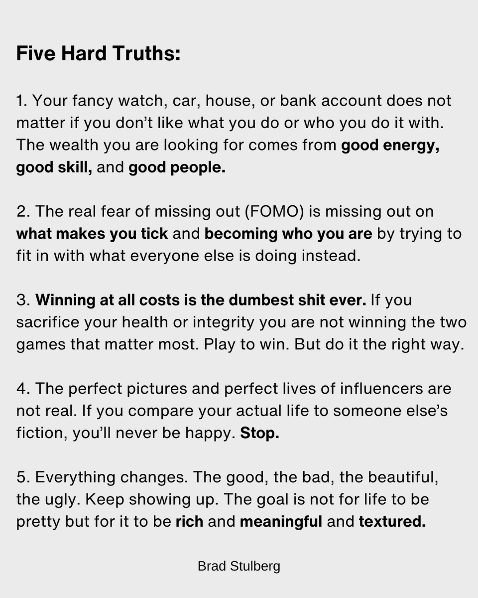 Five hard truths: