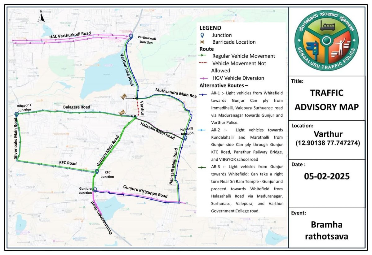 blrcitytraffic's tweet photo. "Traffic Advisory" https://t.co/7vyqNn5MKQ