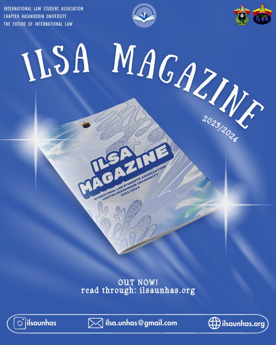 ilsaunhas's tweet photo. Attention, ILSA Folks🗣️

Board of 2023/2024 proudly present a summary of our one year Journey with ILSA Magazine 2023/2024.

Read now through our Website: https://t.co/nlIkk8PxvP ✨

ILSA,
The Future of International Law! https://t.co/Lu70se5eA7