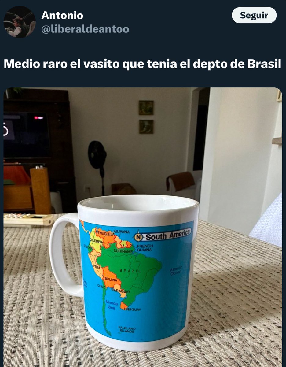 barcelodadepre's tweet photo. E o argentino que se hospedou em um apartamento no Brasil e deu de cara com uma caneca dessas https://t.co/V0VbzY57lU