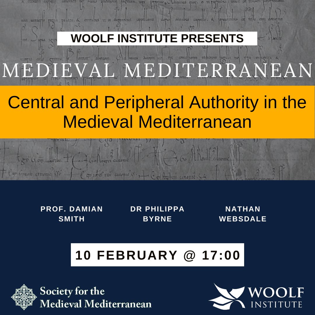 Woolf Institute (@woolf_institute) on Twitter photo 📢The Medieval Mediterranean - 10 Feb, 5pm
Our next webinar with <a href="/socmedimedit/">SMM</a> will explore authority in the medieval Mediterranean. We'll be joined by Prof, Damian Smith <a href="/SLU_Official/">Saint Louis University</a>, Dr Philippa Byrne <a href="/tcddublin/">Trinity College Dublin</a> & Nathan Websdale <a href="/OxfordHistory/">Oxford History</a>👇🏽
ow.ly/rPr550UOuPU 📢The Medieval Mediterranean - 10 Feb, 5pm
Our next webinar with <a href="/socmedimedit/">SMM</a> will explore authority in the medieval Mediterranean. We'll be joined by Prof, Damian Smith <a href="/SLU_Official/">Saint Louis University</a>, Dr Philippa Byrne <a href="/tcddublin/">Trinity College Dublin</a> & Nathan Websdale <a href="/OxfordHistory/">Oxford History</a>👇🏽
ow.ly/rPr550UOuPU