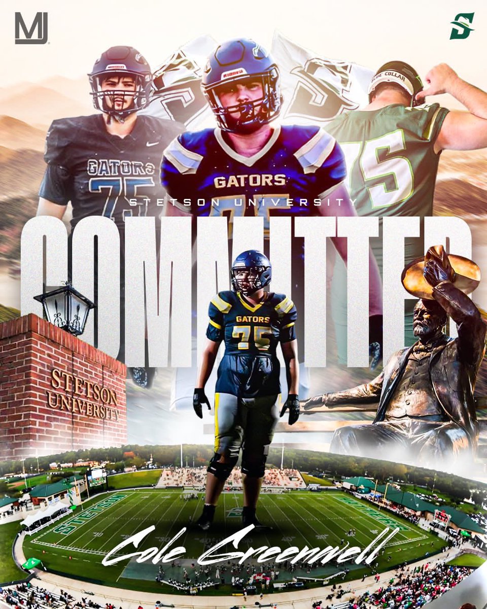 Cole Greenwell (@cole_greenwell) on Twitter photo Officially committed!!!
<a href="/BIGshadowMIKE/">Coach Mike Jasper</a> <a href="/Dan_Goodspeed/">Coach Dan Goodspeed</a>
<a href="/LOLHSathletics/">Gator Athletics</a> <a href="/StetsonFootball/">Stetson Football</a>
<a href="/PascoCountyFB/">PascoCountyFB</a> <a href="/Gatorpressbox/">Gatorpressbox</a>
#DefendDeland
Go Hatters! Officially committed!!!
<a href="/BIGshadowMIKE/">Coach Mike Jasper</a> <a href="/Dan_Goodspeed/">Coach Dan Goodspeed</a>
<a href="/LOLHSathletics/">Gator Athletics</a> <a href="/StetsonFootball/">Stetson Football</a>
<a href="/PascoCountyFB/">PascoCountyFB</a> <a href="/Gatorpressbox/">Gatorpressbox</a>
#DefendDeland
Go Hatters!