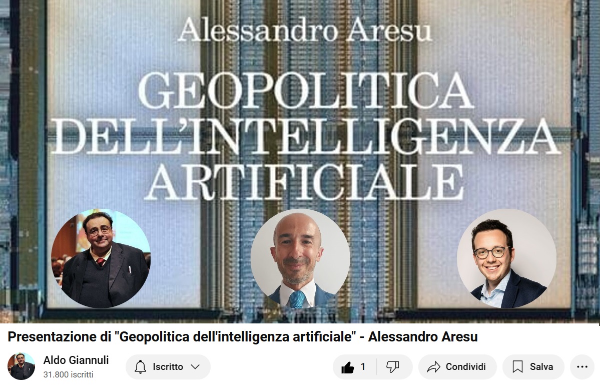 Murandrea1's tweet photo. Domani sul canale YouTube di @AldoGiannuli presenterò assieme al professore "Geopolitica dell'intelligenza artificiale" di @alearesu, fondamentale per capire la grande partita tecnologica dei nostri tempi e i suoi influssi globali.
Live alle 18 qui: https://t.co/Eo4AUHw0Qg https://t.co/YWAMRP0HgT
