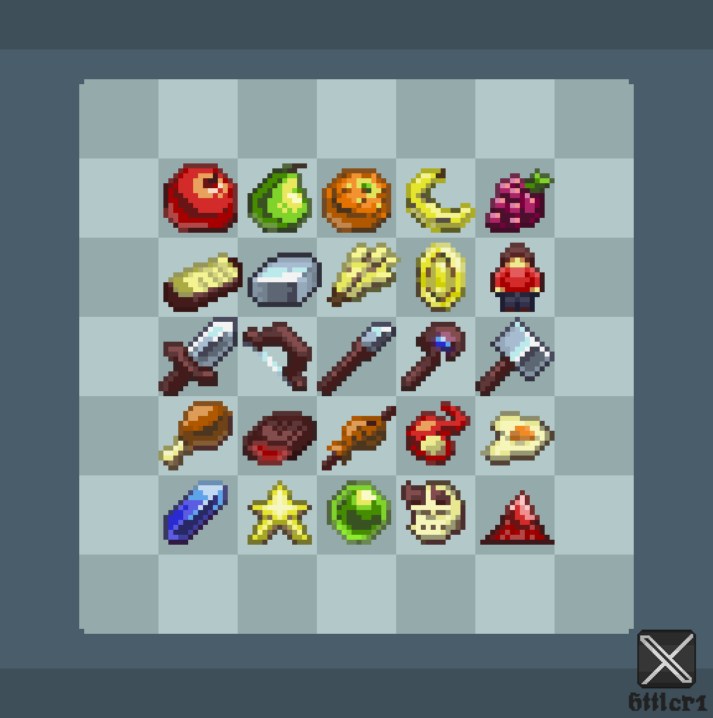 bttlcr1's tweet photo. 25 icons 🫡
#pixelart #ドット絵 #gamedev https://t.co/M1qRQ088PB