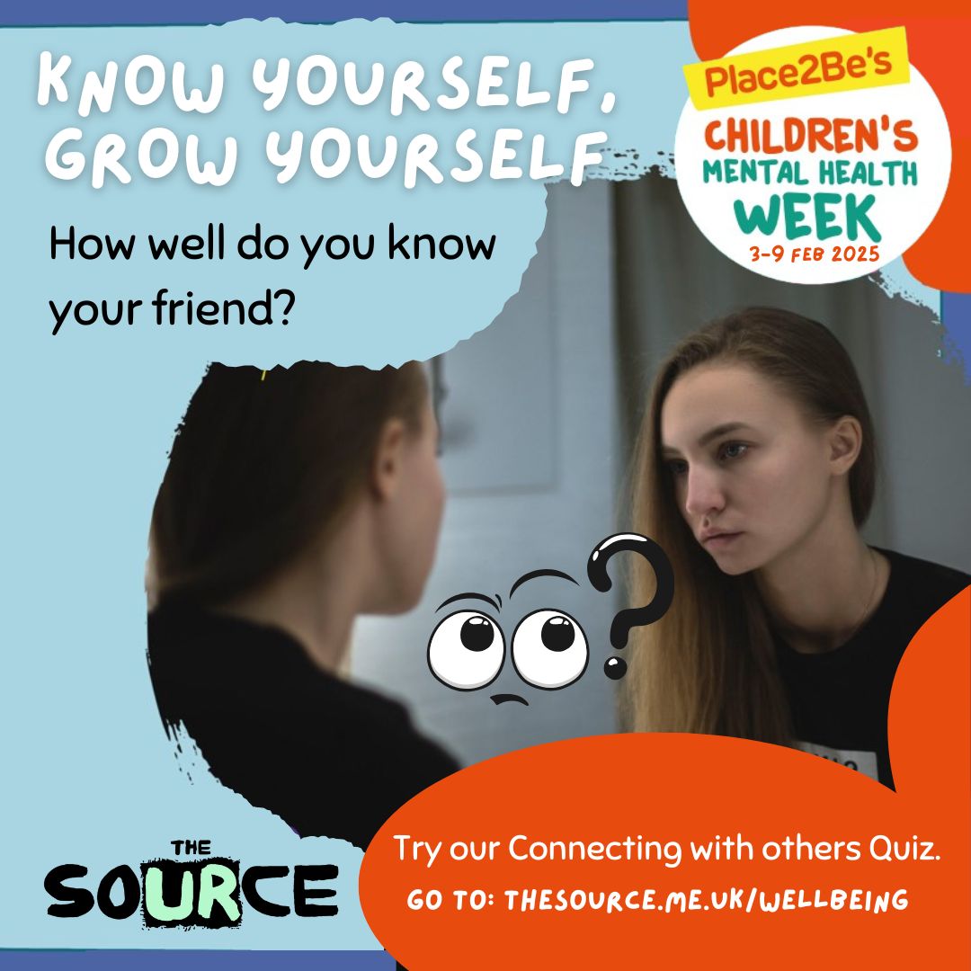 For Children's Mental Health Week #Place2Be and it's theme 'Grow Yourself, Know Yourself!' we have created a fun quiz to help young people grow and connect with others.  It is through knowing ourselves and speaking with others, that we can support our wellbeing,
