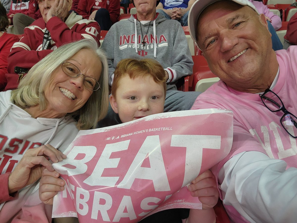 We had a great time cheering on <a href="/IndianaWBB/">Indiana Women’s Basketball</a> to victory at the pink-out game. The uniforms were 🔥 #cancersucks 
#NeverDaunted