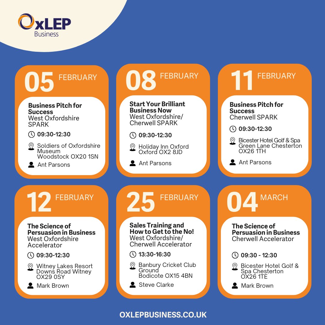 Attention entrepreneurs and small businesses in West Oxfordshire and Cherwell! 📣 Don’t miss your last chance to access exclusive support, networking and insights to help your business thrive. 

Sign up: oxlepbusiness.co.uk/events-overvie…
