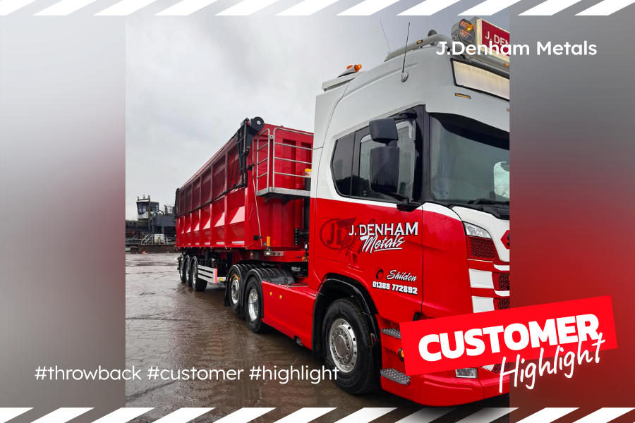 ColsonTrailers's tweet photo. A #Throwback to 2024 when @JDenhamMetals took home our rugged 80yd³ 'Scrapbox' trailer, built for heavy scrap haul!  In a striking red &amp; paired with their #Scania - it looks brilliant up North!

Thanks for choosing Colson! 💪

#CustomerHighlight #Tippers #Scrap https://t.co/koKSs3pI99