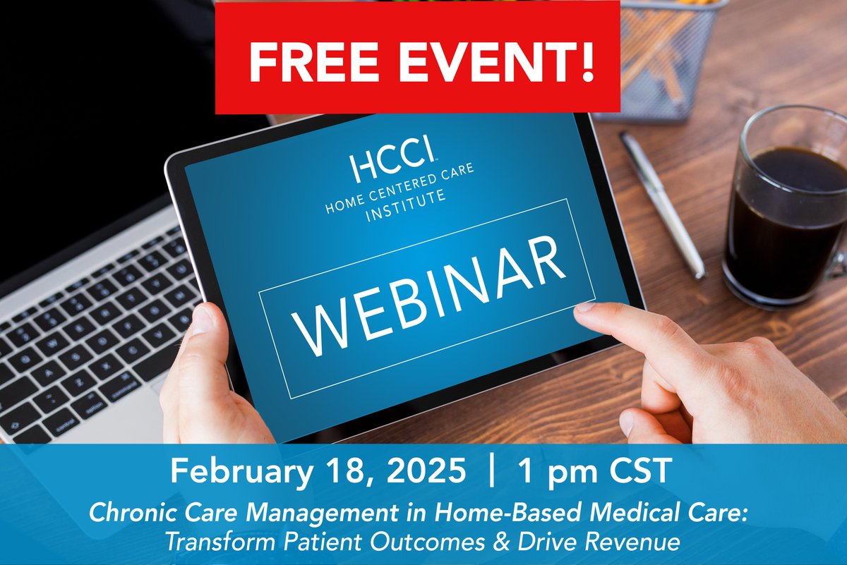 📣 Improve patient outcomes and boost revenue with "#ChronicCareManagement in Home-Based Medical Care." Join our FREE webinar 1PM CT Feb. 18 and learn to establish effective CCM programs, from care plan development to CMS billing. 

➡️ Register: ow.ly/UoKC50UQsGO
