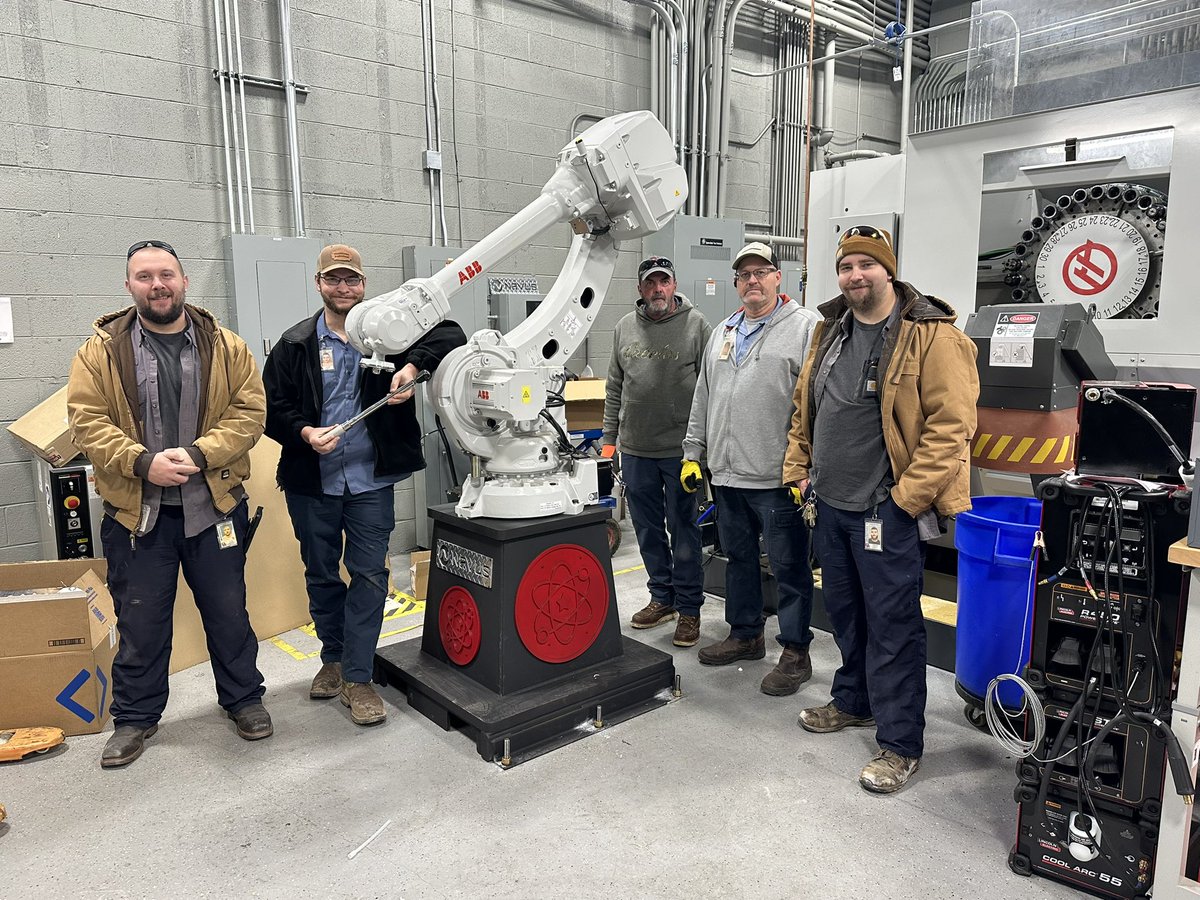 We appreciate our Maintenance and Operations team coming out to mount our robot arm in iSchool. This project is in cooperation with <a href="/amazon/">Amazon</a> and <a href="/ORNL/">Oak Ridge Lab</a> to ensure our students have skills related to high-tech jobs in our area. We want to retain our top talent! Thanks, <a href="/markabuckner/">Mark Buckner</a>