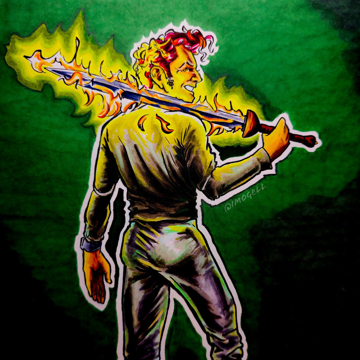 Imogell's tweet photo. Hi Angel 🔥
#GoodOmens #GoodOmensFanArt #Crowley #Flamingsword #GO #Crowleysweapon https://t.co/5pp0tH3pA0