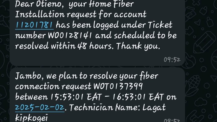 carolyne_purity's tweet photo. @Safaricom_Care I dint know you guys could get this tribal.
Imagine having to wait for a WiFi guy called Lagat Kipkogei. Even the decency of calling us or giving us any update considering we have paid, since Friday. Following up days after days... https://t.co/yCrQWK2iit