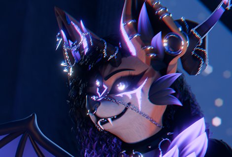 See the full version of this pic on other places, y'all know where 💜

I have a couple new alternate forms, and I've been having fun with them in blender and in vrchat.