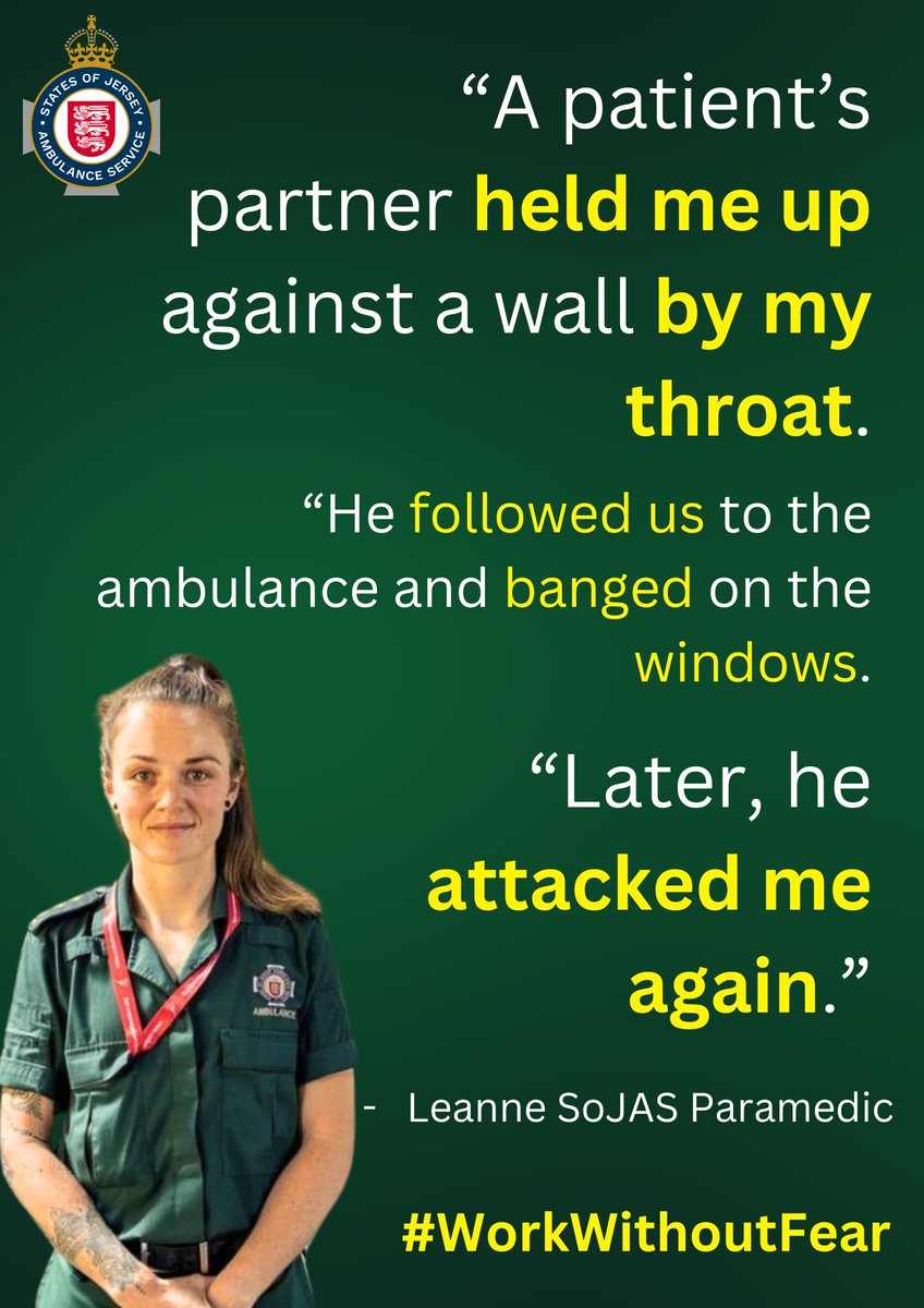 gordonjersey1's tweet image. Their words are making a difference. Let’s continue to support one another, raise awareness, and ensure every member of our service can #WorkWithoutFear. Join the conversation, share your support, and help us create a safer future for all. #Ambulance #ProtectOurStaff #EndAbuse