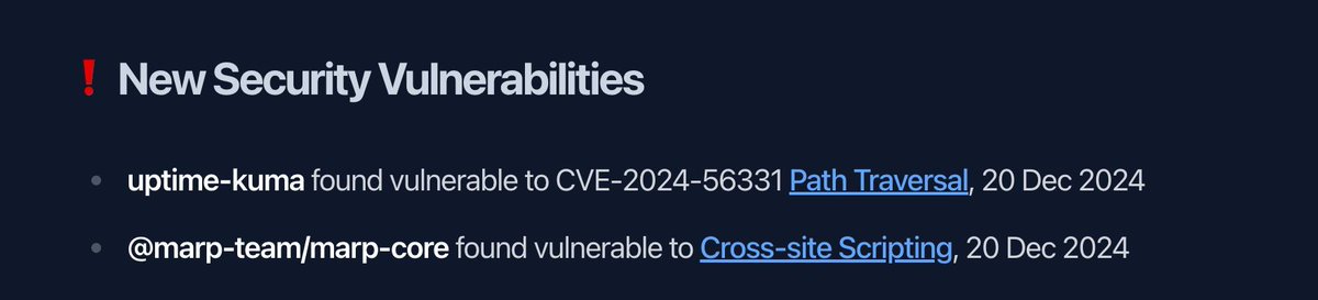 liran_tal's tweet photo. ❗ New Security Vulnerabilities

shared from the Node.js Security newsletter latest issue: https://t.co/dspkaBmlmN https://t.co/vKXjo74osw