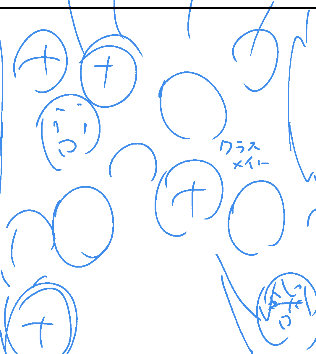 いま描いてる原稿、こういうコマが多くて全然進まない…(右下は高田くん) 