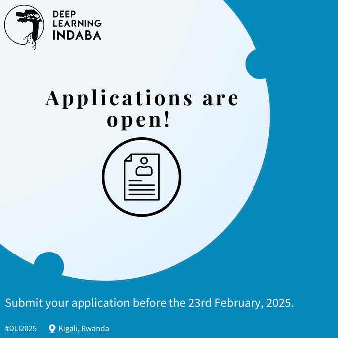 Hello <a href="/dsn_ai_network/">DSN - Data Science Nigeria</a> community!

<a href="/DeepIndaba/">Deep Learning Indaba</a> 2025 registration is now open!

The Deep Learning Indaba, the leading annual event for the African Machine Learning and AI community, is thrilled to announce its 7th edition!

Event Details:

Date: 17th - 23rd August 2025

Venue: