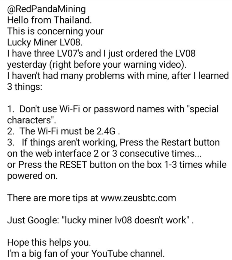 DigDugDragon's tweet photo. @RedPandaMining 

Hello from Thailand. 

This is image concerning your 
Lucky Miner LV08. https://t.co/bYZdPD9jAW