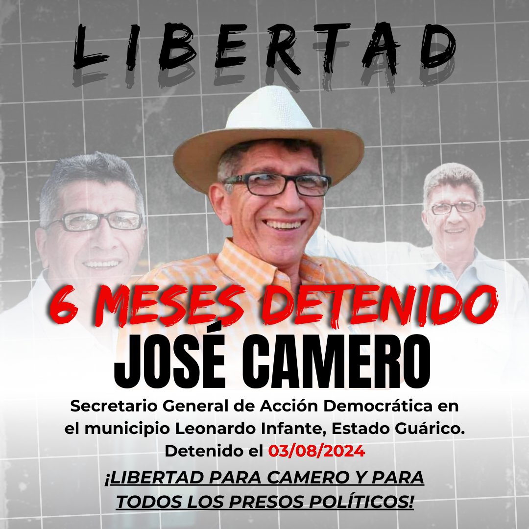 Libertad para Camero, y para todos los presos políticos.