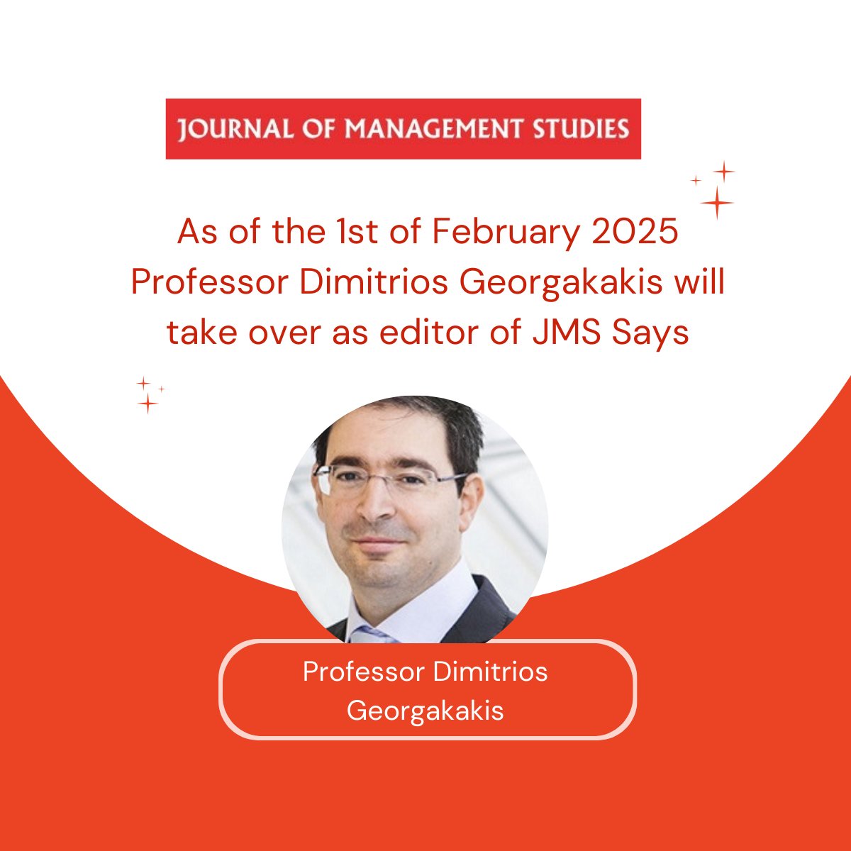 🎉 Exciting news from JMS! 🎉 Prof. Dimitrios Georgakakis joins Prof. Thomas Roulet and Prof. April Wright as JMS Says Editor. JMS Says continues to challenge, inspire &amp; spark change! 

🔗 bit.ly/3EpneMX

#JMS #JMSsays #Research