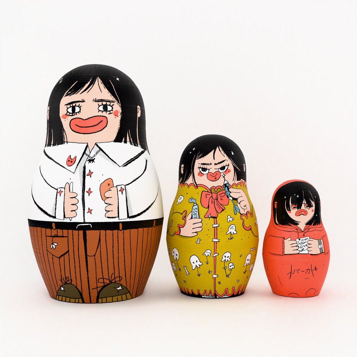 Не работала с 3D во времен универа, но как-то уж очень захотелось изобразить свои субличности через матрешки 🪆