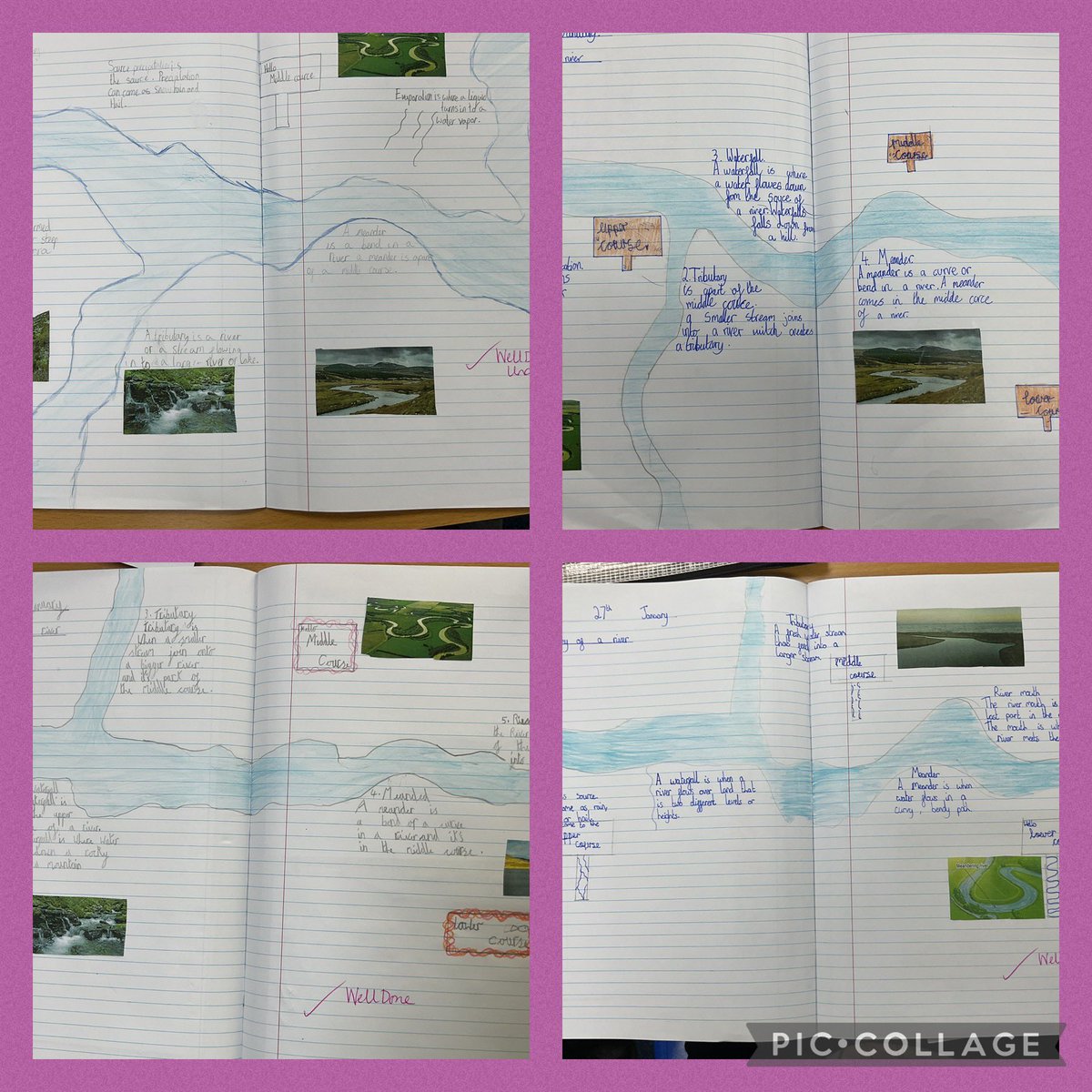5Middlethorpe's tweet photo. Detailed diagrams of the Journey of a river #MiddlethorpeGeograpjy #MiddlethorpePrimary #MiddlethorpeY5 https://t.co/MjUbALxd8t