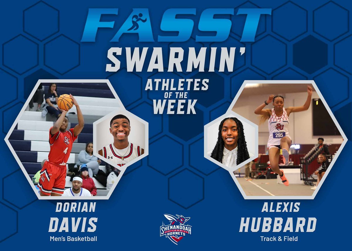 Congratulations to this week's @fasstraining Swarmin Athletes of the Week, going to @suhornetsmbb Dorian Davis and @suhornetstfxc Alexis Hubbard!!

#GoSUHornets
