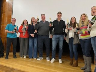 HSPA_Hampton's tweet photo. Well done to the appropriately-named winning team 'All's Well That Ends Well'. They have spent seven years trying to claim top spot at the @HamptonSchool Quiz and clinched it on the final quiz of their sons' U6 year. Congratulations! 🍾🎉 #HamptonTogetherness https://t.co/G5hMvTPdb0