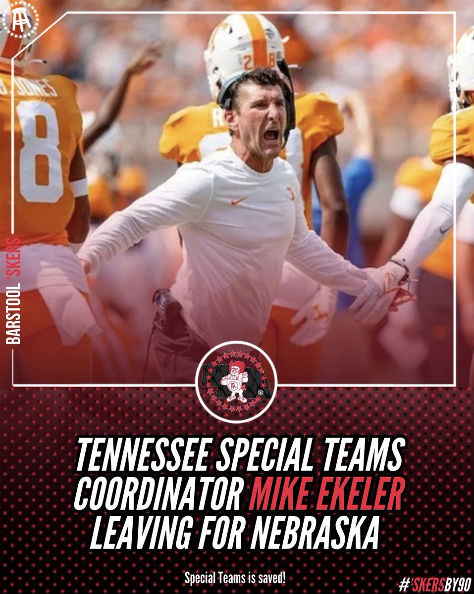 BarstoolHusker's tweet photo. WAKE UP, WE GOT A SPECIAL TEAMS COORDINATOR☠️ https://t.co/e2CZVWcMA8